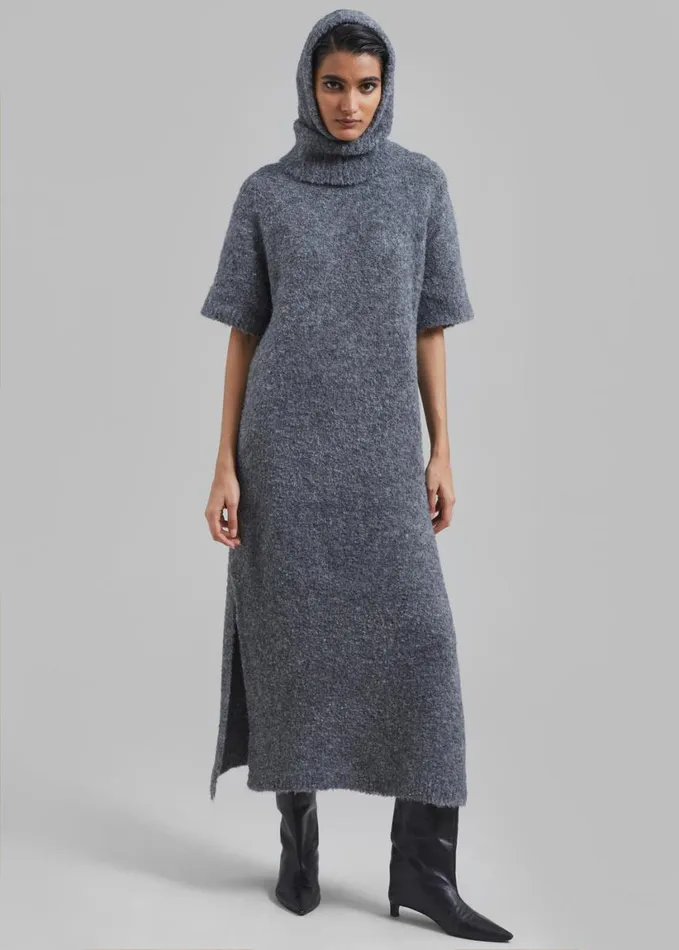 Clothing Women The Frankie Shop Luz Knit Dress 8211 Grey