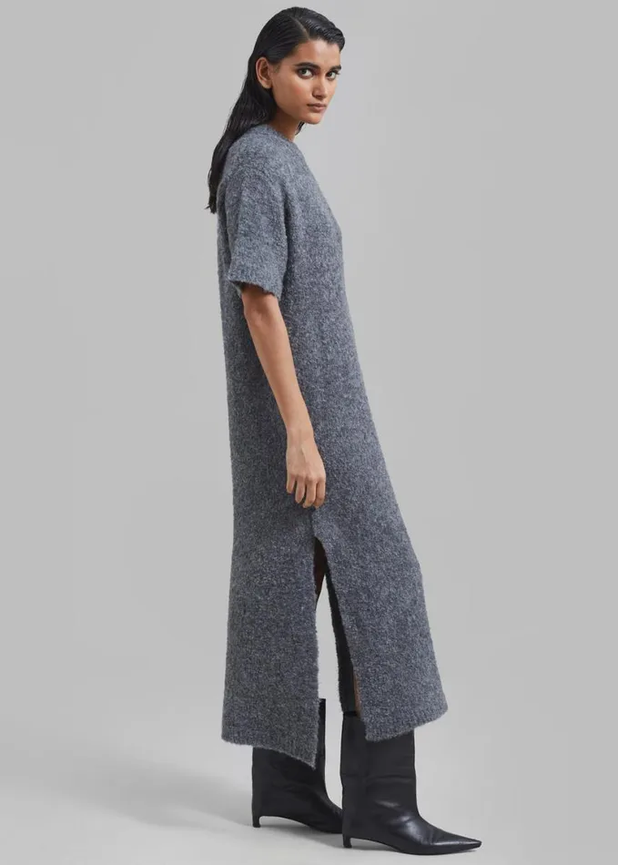 Clothing Women The Frankie Shop Luz Knit Dress 8211 Grey
