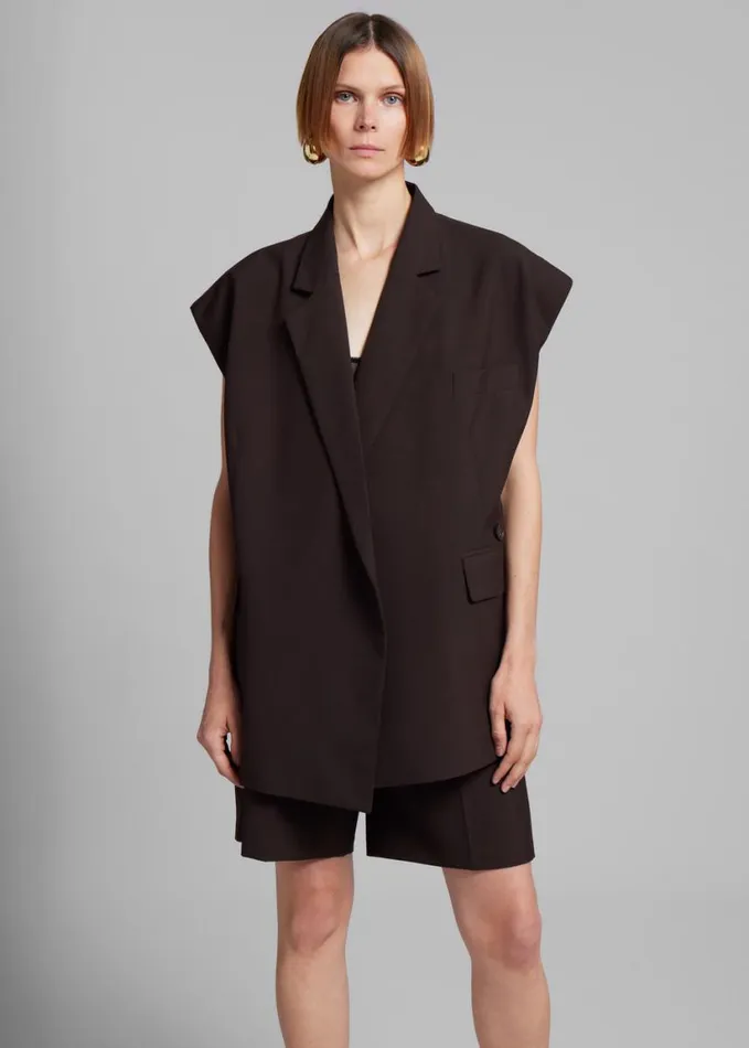 Clothing Women The Frankie Shop Maura Vest 8211 Brown