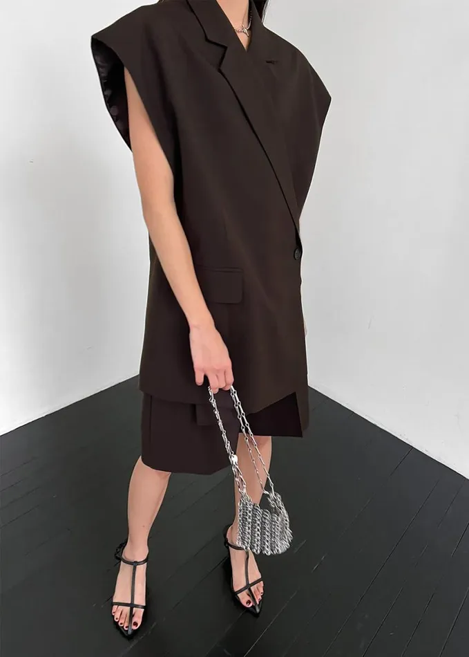 Clothing Women The Frankie Shop Maura Vest 8211 Brown