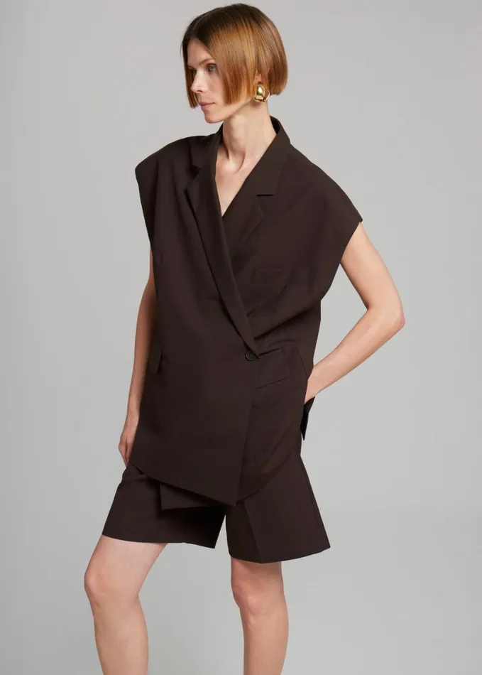 Clothing Women The Frankie Shop Maura Vest 8211 Brown