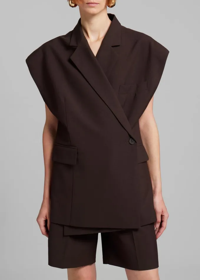 Clothing Women The Frankie Shop Maura Vest 8211 Brown