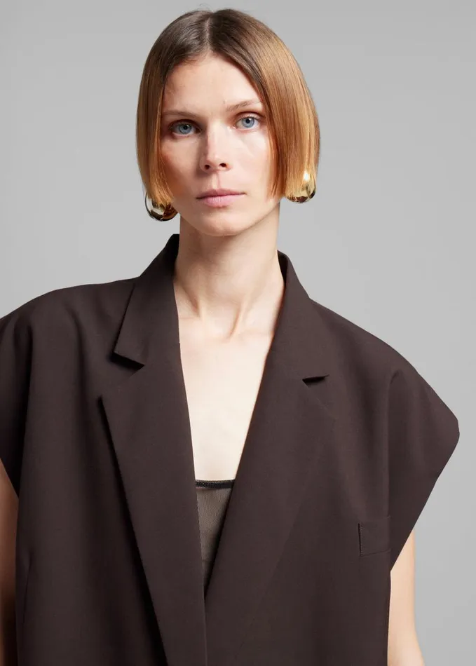 Clothing Women The Frankie Shop Maura Vest 8211 Brown