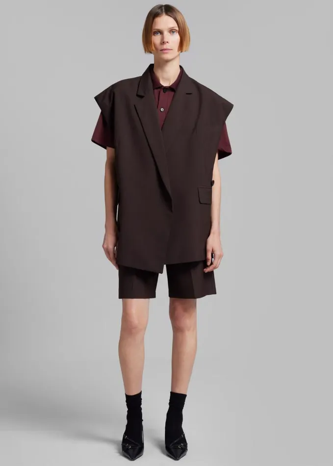 Clothing Women The Frankie Shop Maura Vest 8211 Brown