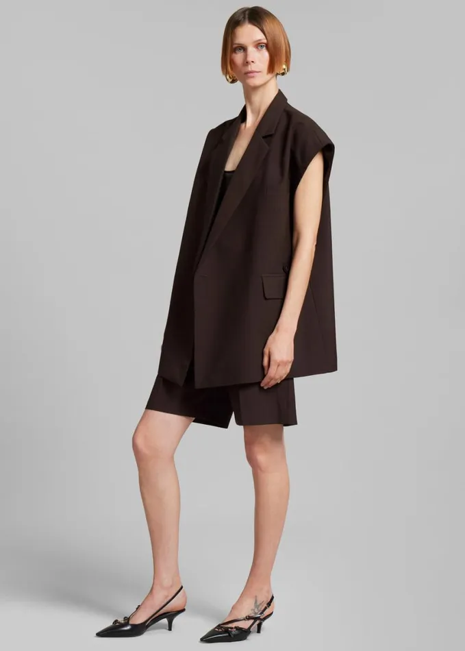 Clothing Women The Frankie Shop Maura Vest 8211 Brown