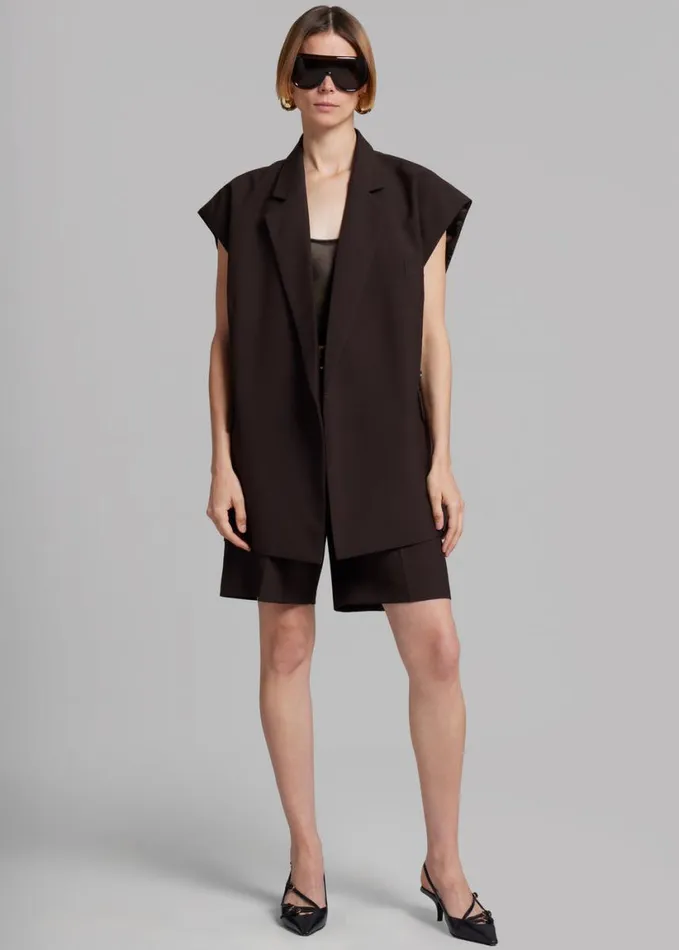 Clothing Women The Frankie Shop Maura Vest 8211 Brown