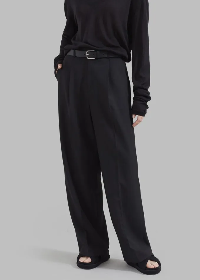 Clothing Women The Frankie Shop Nessi Pintuck Trousers 8211 Black