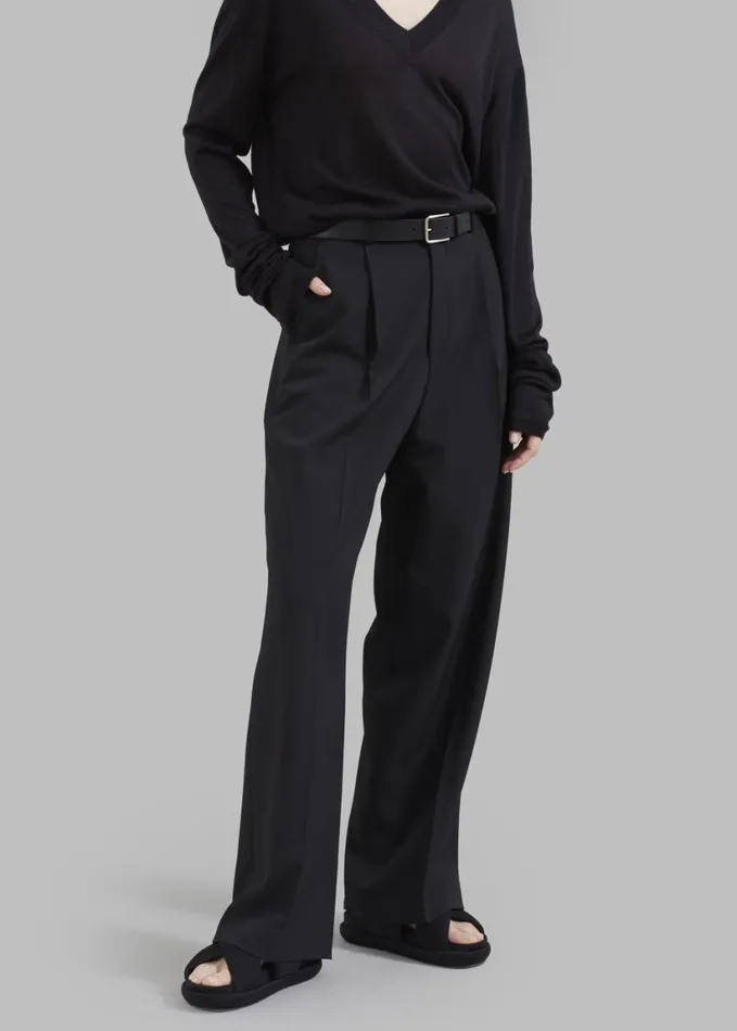 Clothing Women The Frankie Shop Nessi Pintuck Trousers 8211 Black