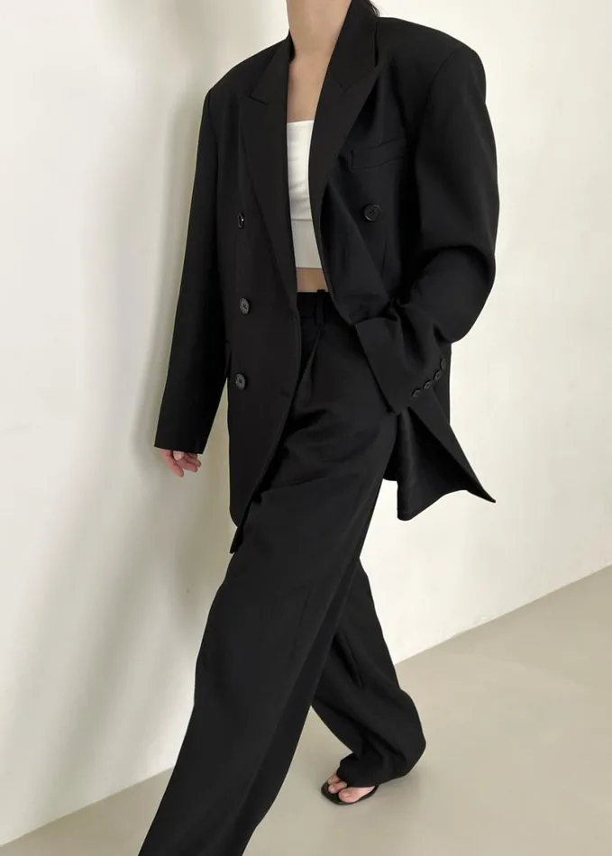 Clothing Women The Frankie Shop Nessi Pintuck Trousers 8211 Black