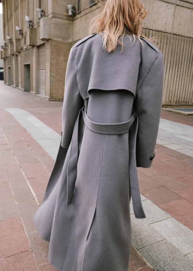 Clothing Women The Frankie Shop Nikola Padded Trench Coat 8211 Grey