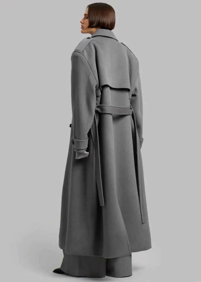 Clothing Women The Frankie Shop Nikola Padded Trench Coat 8211 Grey