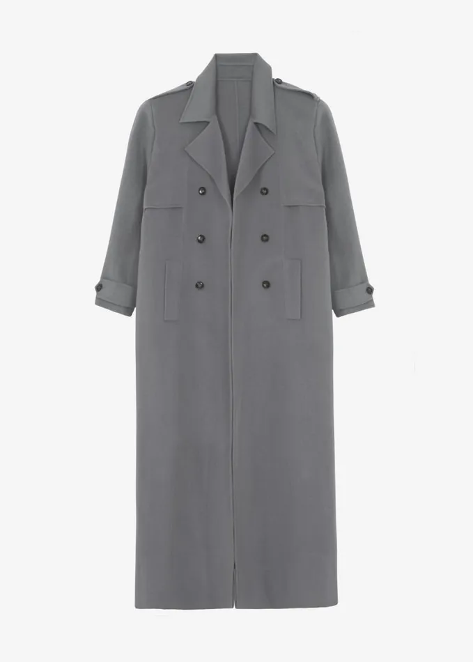 Clothing Women The Frankie Shop Nikola Padded Trench Coat 8211 Grey