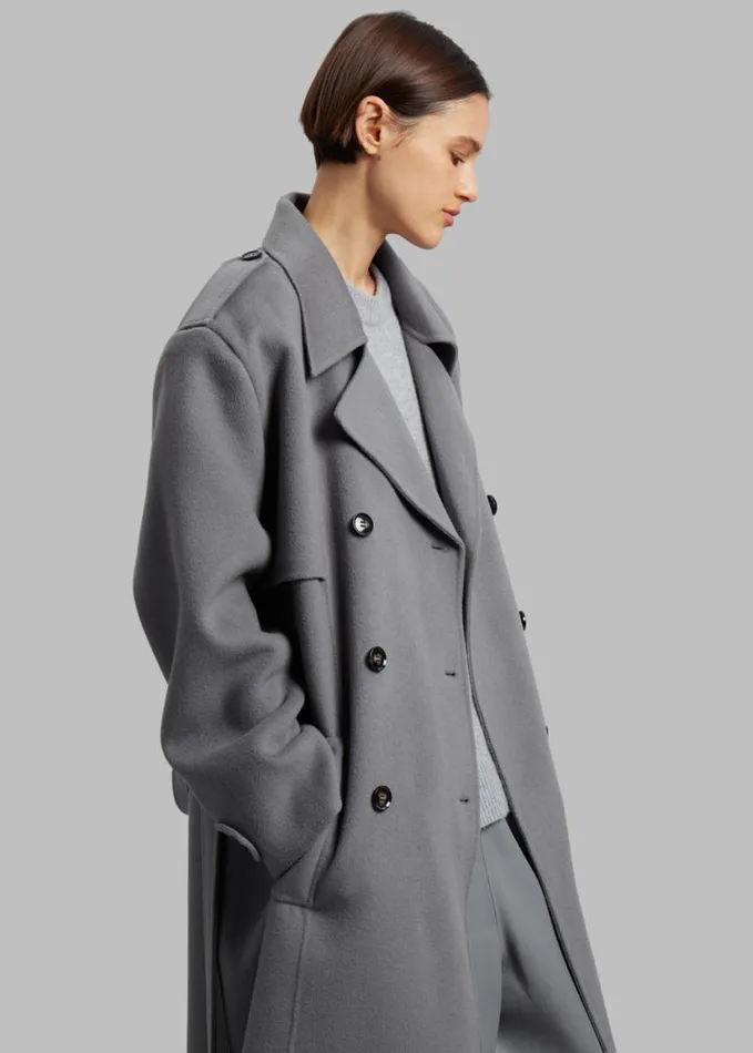 Clothing Women The Frankie Shop Nikola Padded Trench Coat 8211 Grey