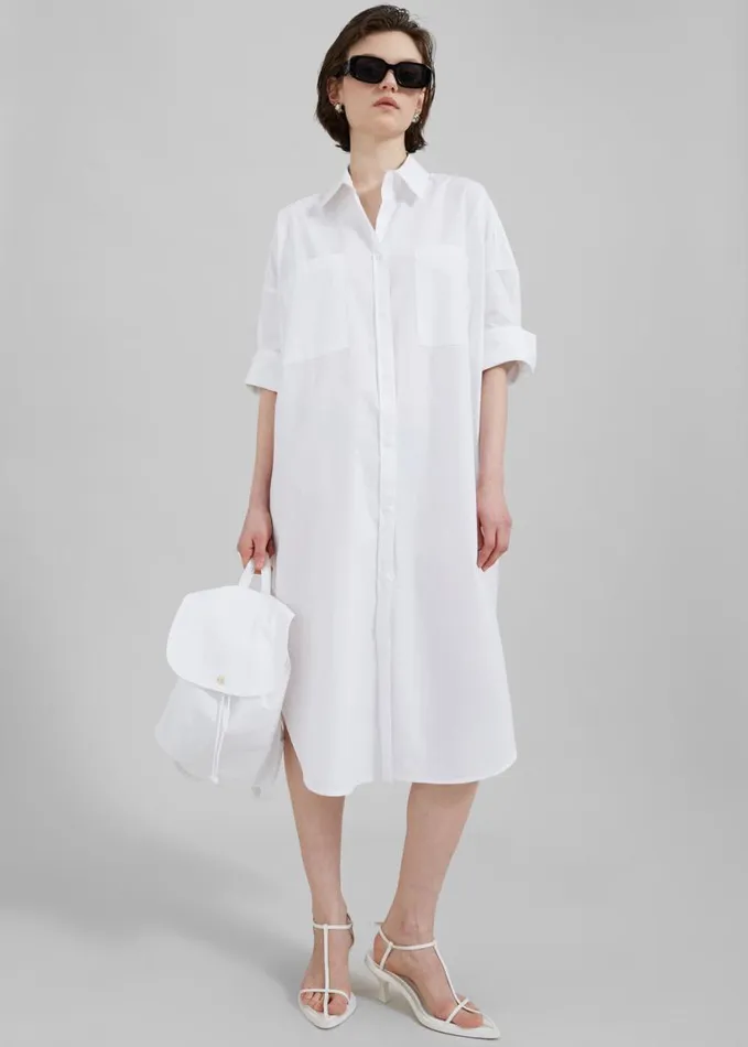 Clothing Women The Frankie Shop Olympe Midi Dress 8211 White