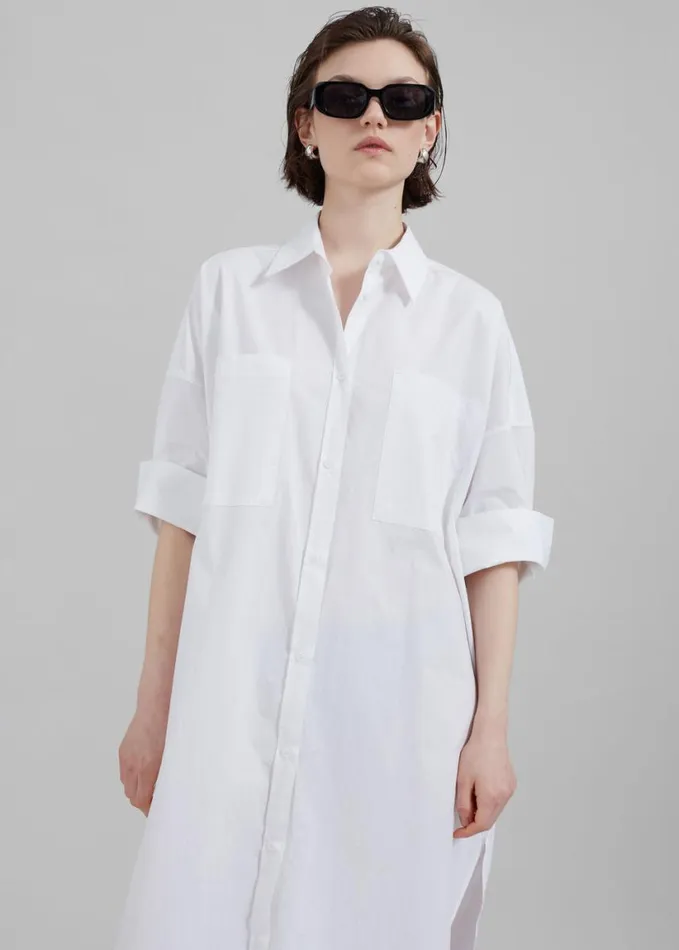 Clothing Women The Frankie Shop Olympe Midi Dress 8211 White