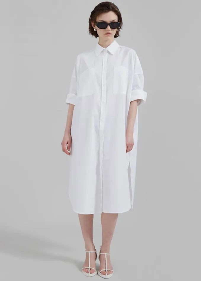 Clothing Women The Frankie Shop Olympe Midi Dress 8211 White
