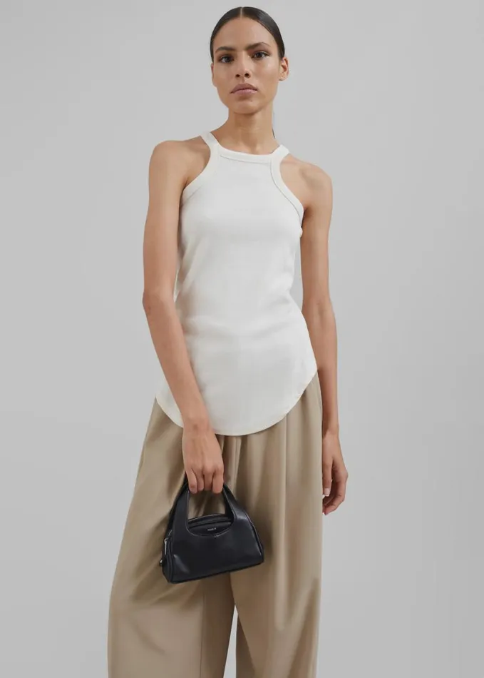 Clothing Women The Frankie Shop Omi Halter Tank Top 8211 Cream