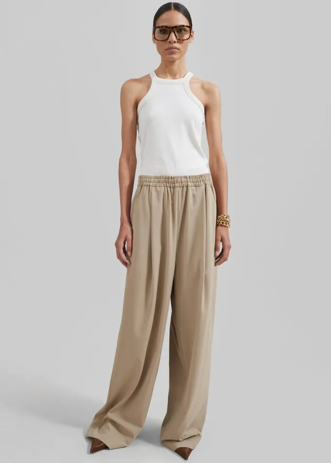 Clothing Women The Frankie Shop Omi Halter Tank Top 8211 Cream