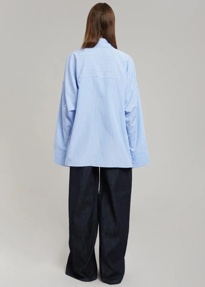 Clothing Women The Frankie Shop Orson Pocket Shirt 8211 Blue Stripe