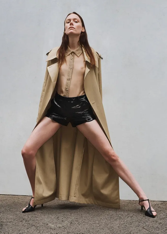 Clothing Women The Frankie Shop Peri Sheer Shirt 8211 Desert Sand