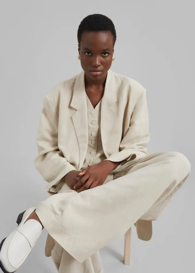 Clothing Women The Frankie Shop Piper Pleated Trousers 8211 Beige