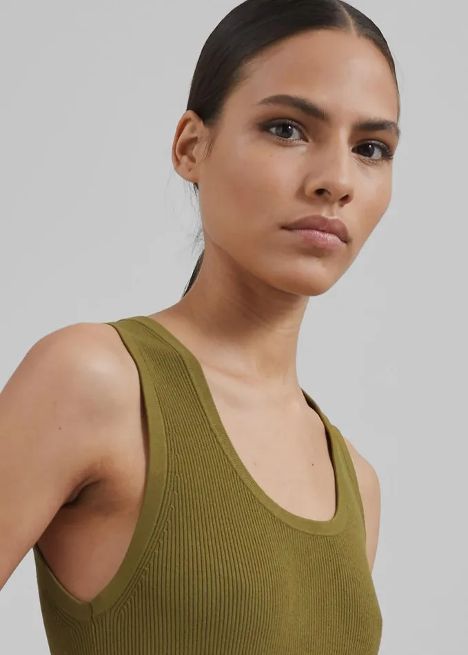 Clothing Women The Frankie Shop Proenza Schouler White Label Malia Dress In Peached Poplin 8211 Olive