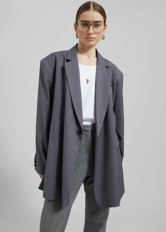 Clothing Women The Frankie Shop Quincy Blazer 8211 Grey