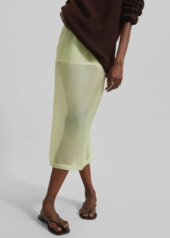 Clothing Women The Frankie Shop Renna Organza Midi Skirt 8211 Yellow