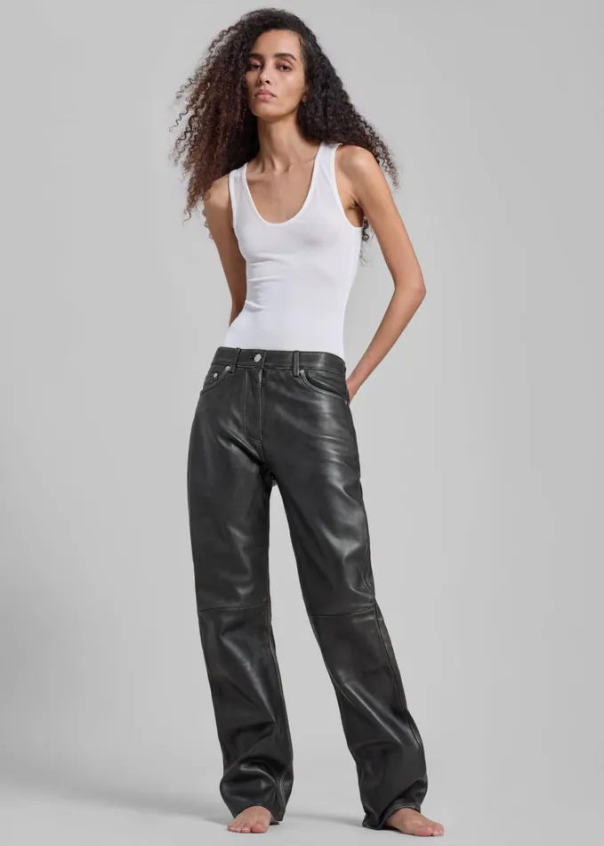 Clothing Women The Frankie Shop Samse Samse Salynn Trousers 8211 Washed Black Olive