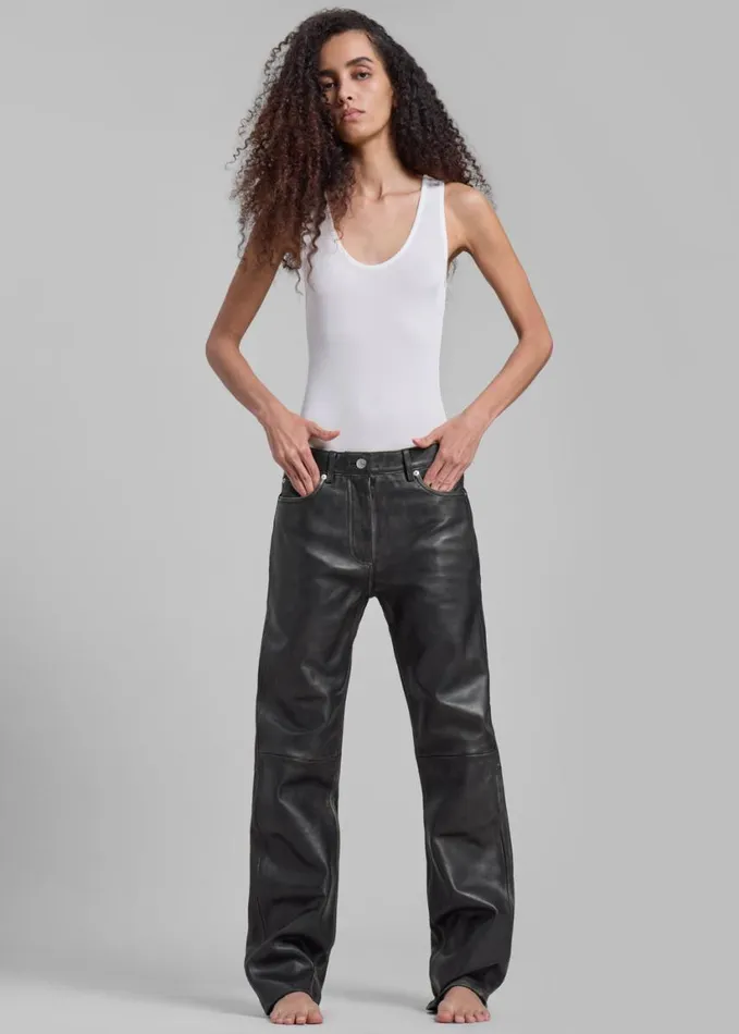 Clothing Women The Frankie Shop Samse Samse Salynn Trousers 8211 Washed Black Olive