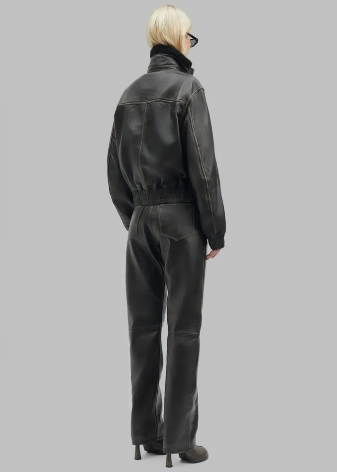Clothing Women The Frankie Shop Samse Samse Sameadow Bomber 8211 Washed Black Olive