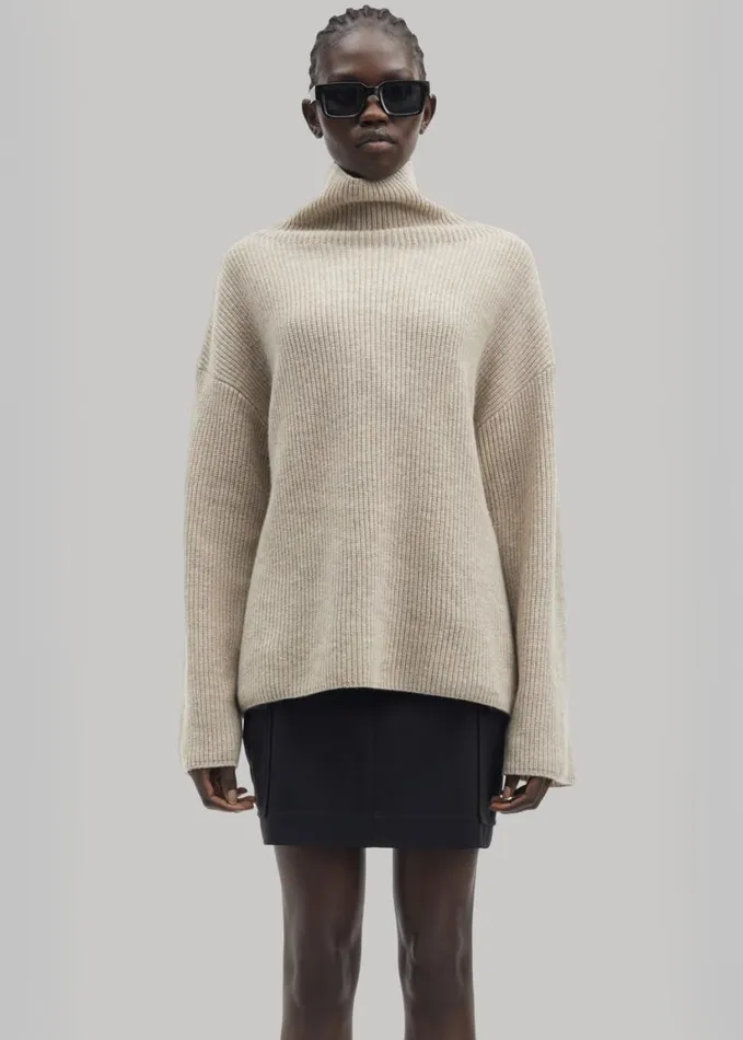 Clothing Women The Frankie Shop Samse Samse Sazlata Turtleneck 8211 Khaki Melange