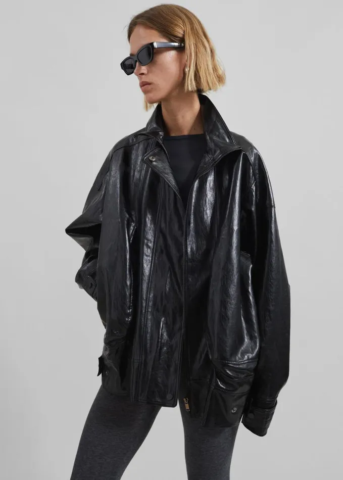 Clothing Women The Frankie Shop Savannah Faux Leather Jacket 8211 Black