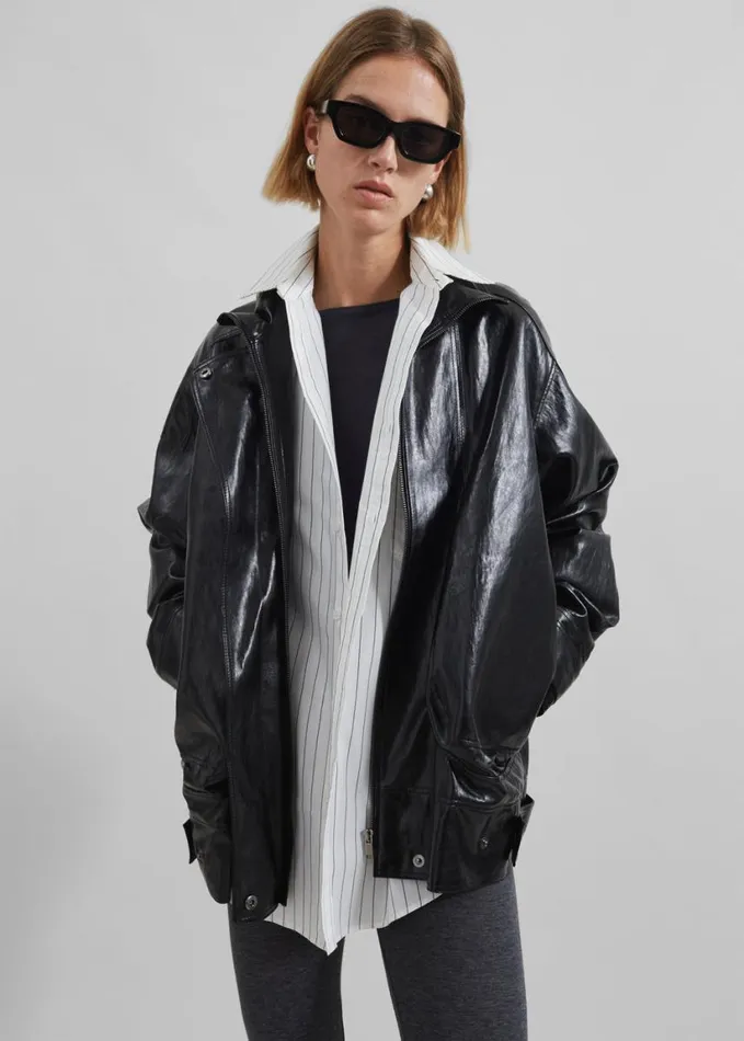 Clothing Women The Frankie Shop Savannah Faux Leather Jacket 8211 Black