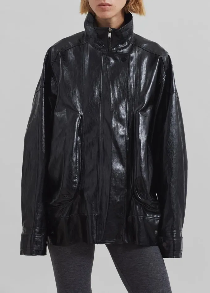 Clothing Women The Frankie Shop Savannah Faux Leather Jacket 8211 Black