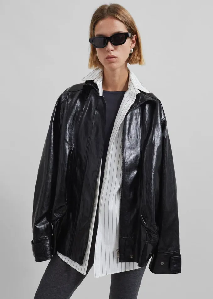 Clothing Women The Frankie Shop Savannah Faux Leather Jacket 8211 Black