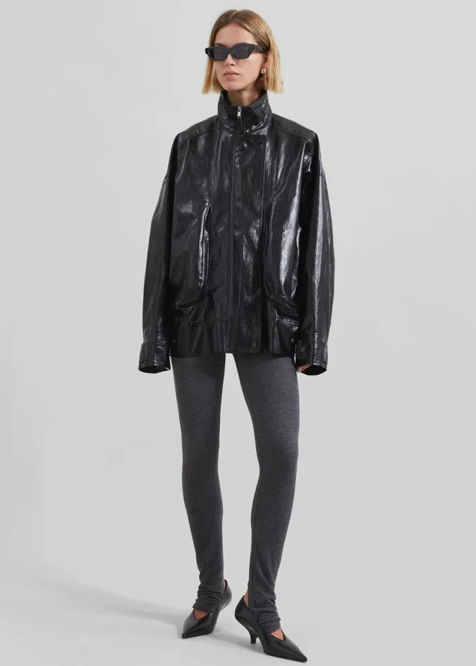 Clothing Women The Frankie Shop Savannah Faux Leather Jacket 8211 Black