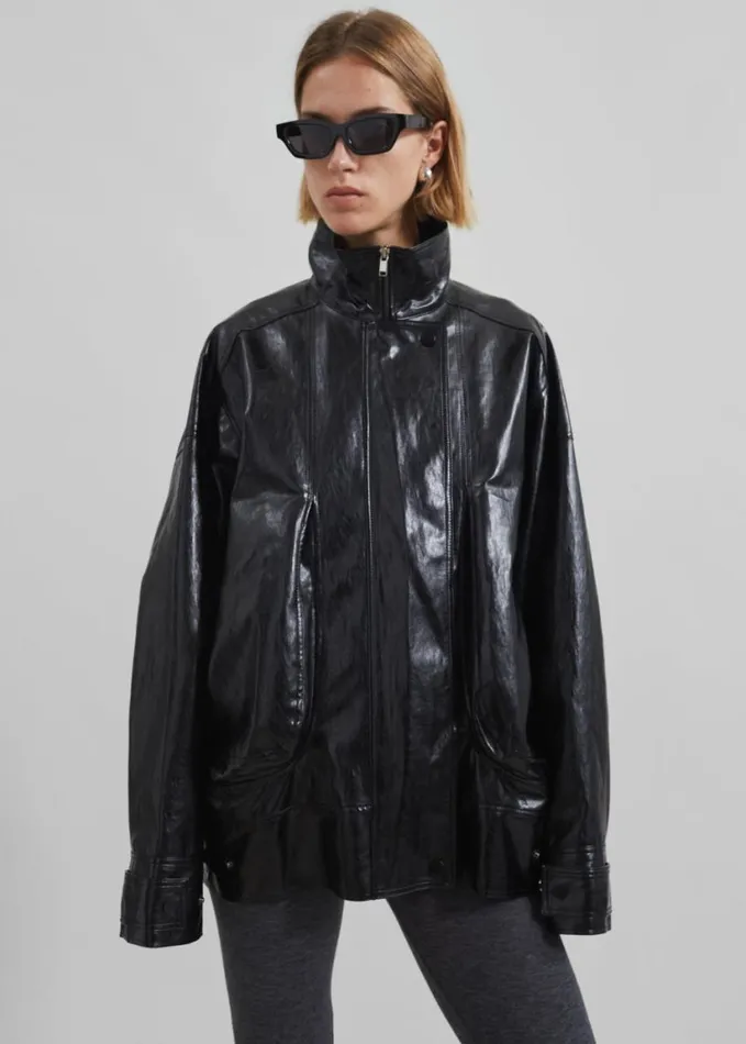 Clothing Women The Frankie Shop Savannah Faux Leather Jacket 8211 Black