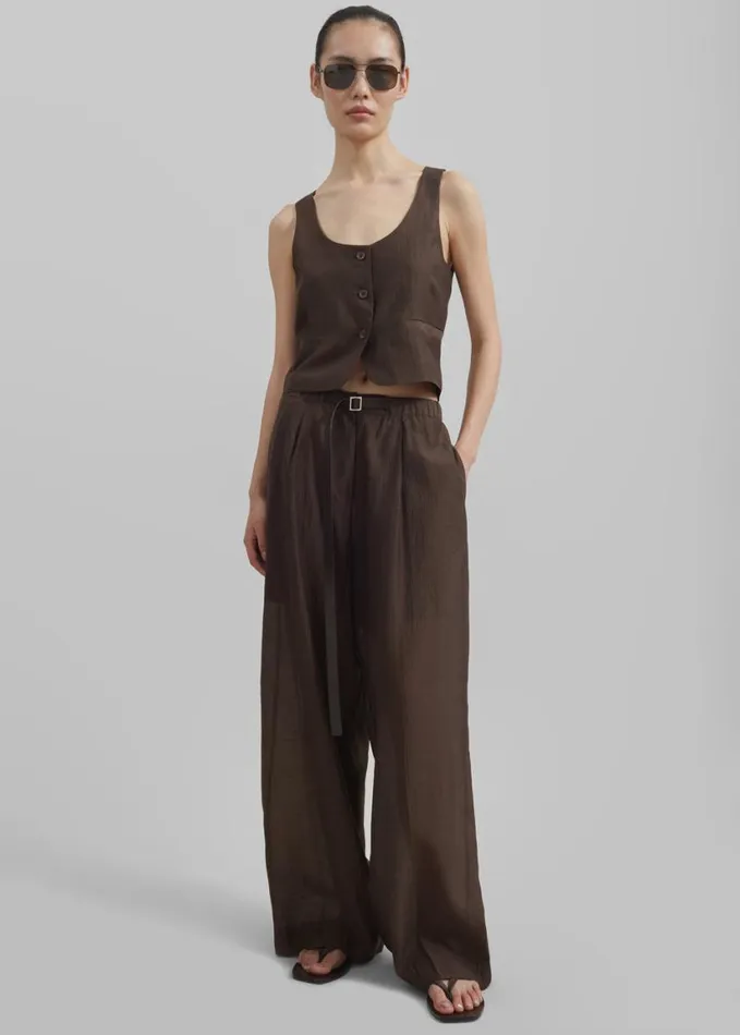 Clothing Women The Frankie Shop Selene Vest 8211 Chocolate