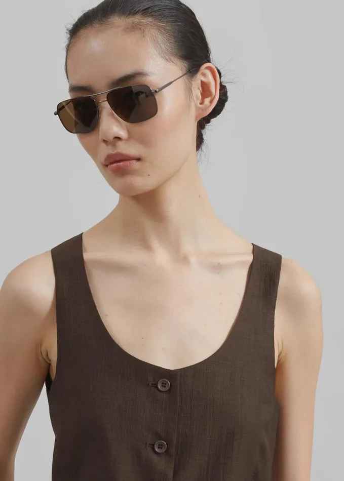 Clothing Women The Frankie Shop Selene Vest 8211 Chocolate