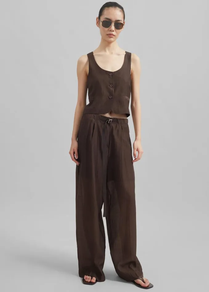 Clothing Women The Frankie Shop Selene Vest 8211 Chocolate