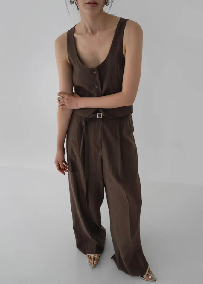 Clothing Women The Frankie Shop Selene Vest 8211 Chocolate