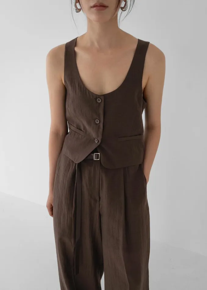 Clothing Women The Frankie Shop Selene Vest 8211 Chocolate