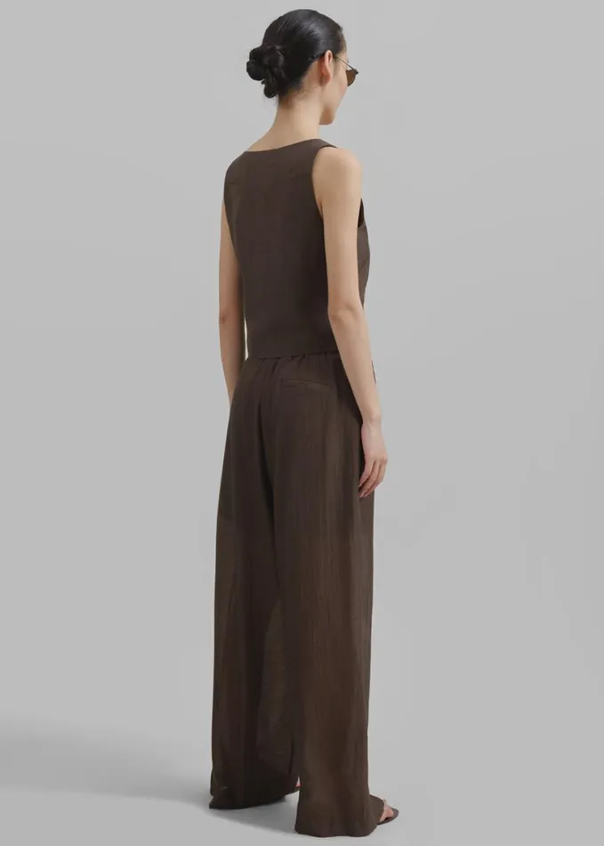Clothing Women The Frankie Shop Selene Vest 8211 Chocolate