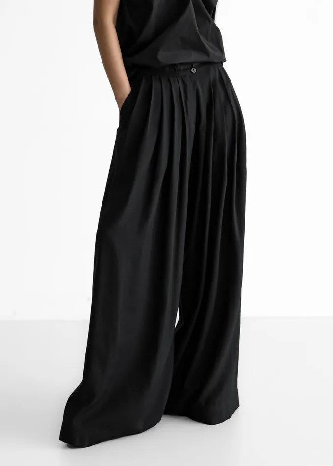 Clothing Women The Frankie Shop Sloane Wide Leg Trousers 8211 Black