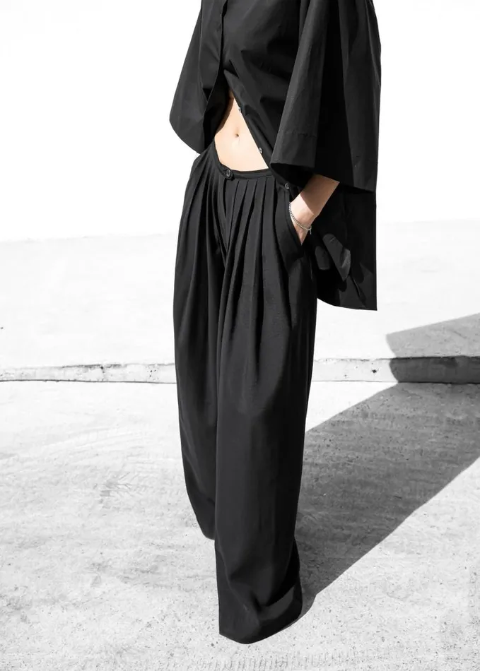 Clothing Women The Frankie Shop Sloane Wide Leg Trousers 8211 Black