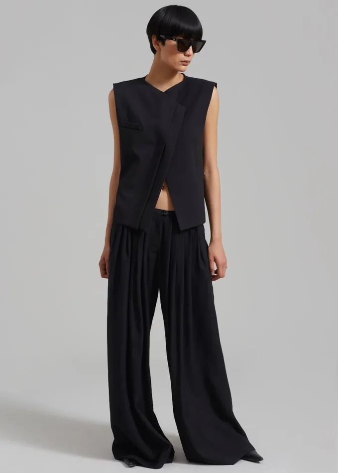 Clothing Women The Frankie Shop Sloane Wide Leg Trousers 8211 Black