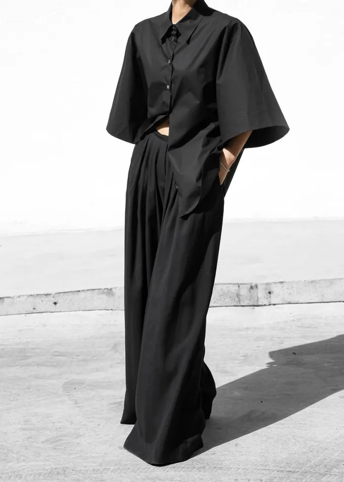 Clothing Women The Frankie Shop Sloane Wide Leg Trousers 8211 Black