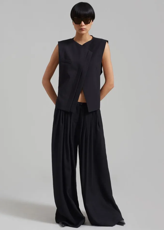 Clothing Women The Frankie Shop Sloane Wide Leg Trousers 8211 Black