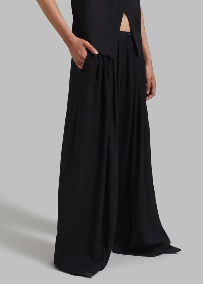 Clothing Women The Frankie Shop Sloane Wide Leg Trousers 8211 Black